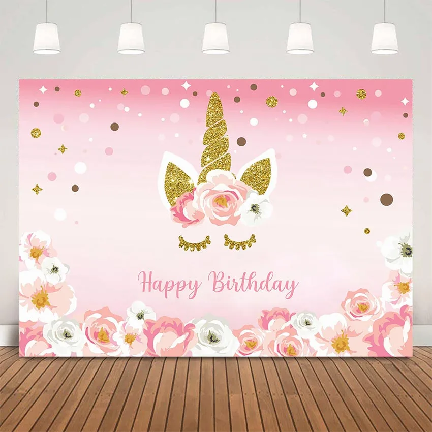 

С золотым блеском Единорог цветочный фон красивые с цветочным мотивом для девочек; Нарядная юбка фон с единорогом профессиональная фотосес...