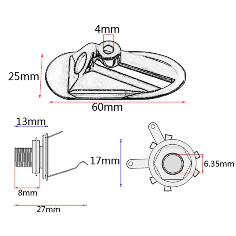 

Double-hole Boat Shape Input Jack Plate Socket Tool for Strat Electric Guitar