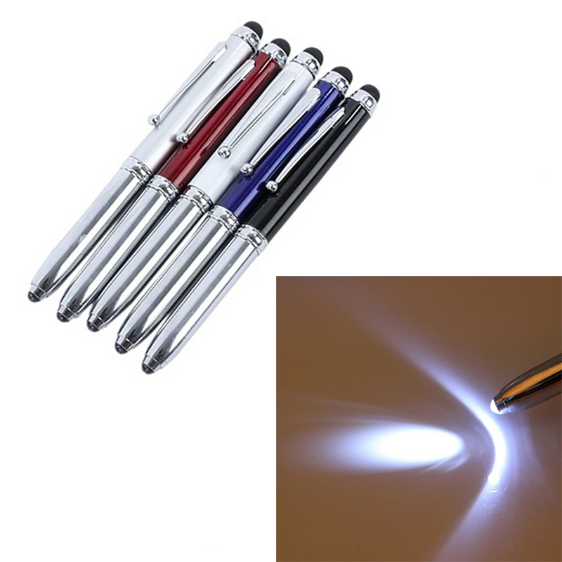 Новинка 3 в 1 стилус для сенсорного экрана шариковая ручка со светодиодной