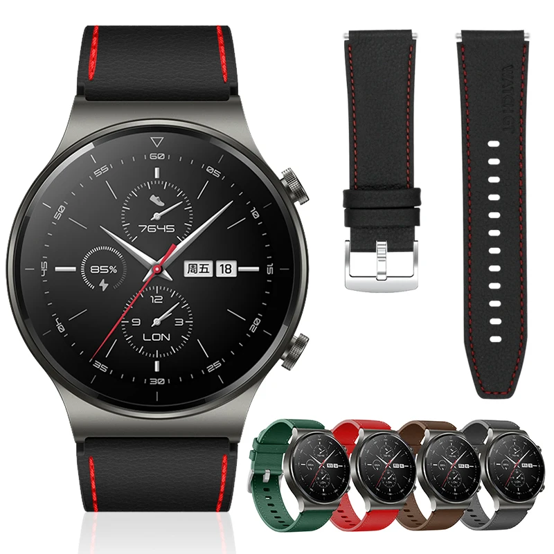 

Vervanging Lederen Horlogebanden Voor Huawei Horloge Gt 2 Pro Verstelbare Wrist Band Mode Mannen Lederen Sport Band Strap