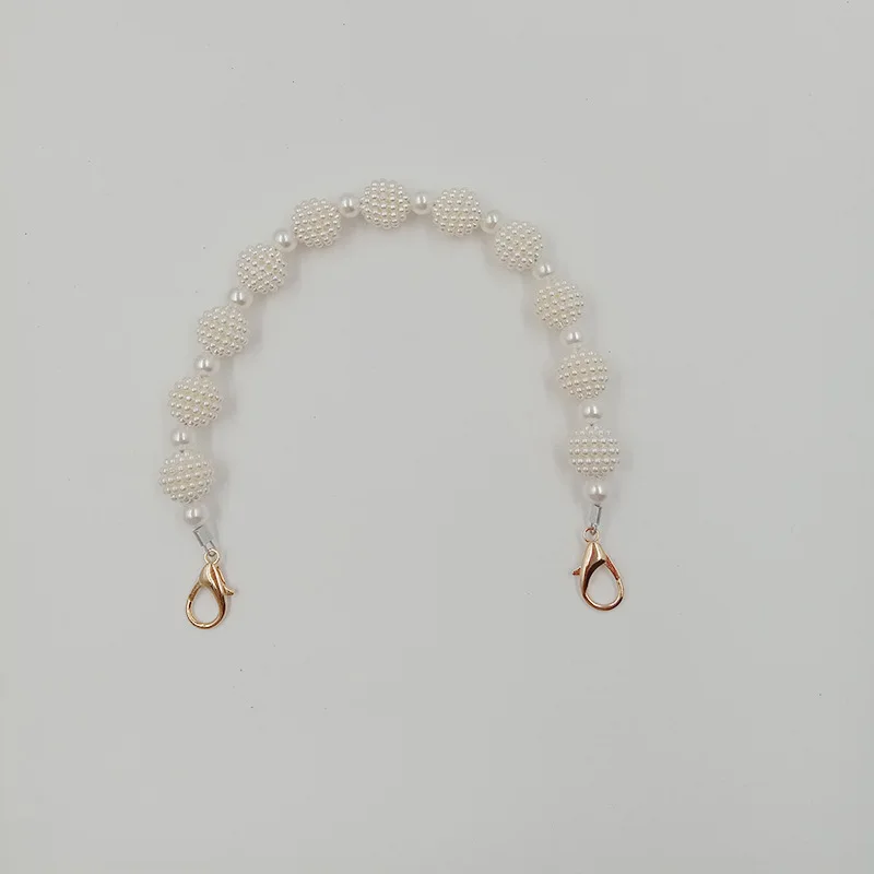 

Pearl Bead Handle Chain Short Handbag Purse Chain Replacement Bag Chain Accessories With Golden Clasp For Wallent Bags Women