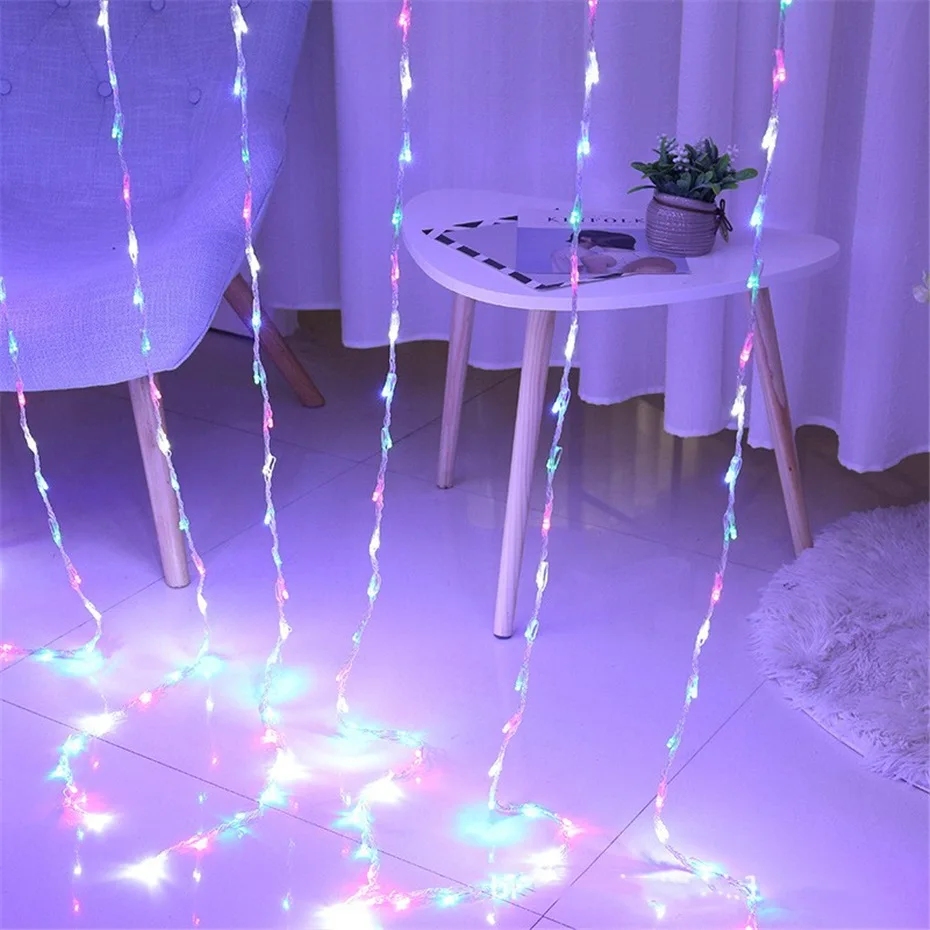 Светодиодные занавески освещение водопад 3*2 м вилка гирлянда Сказочный Свет