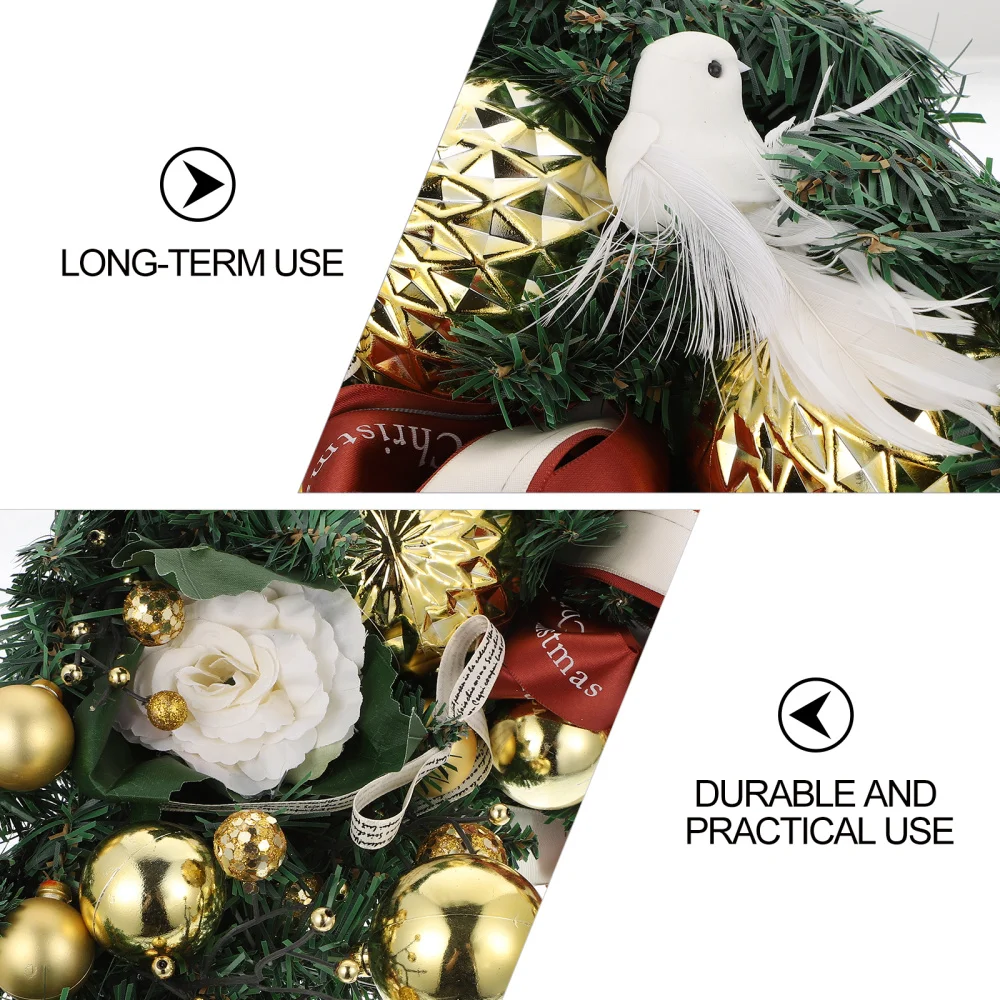 

1pc Artificial Wreath Wall Decor Christmas Decorative Garland Creative Adornment