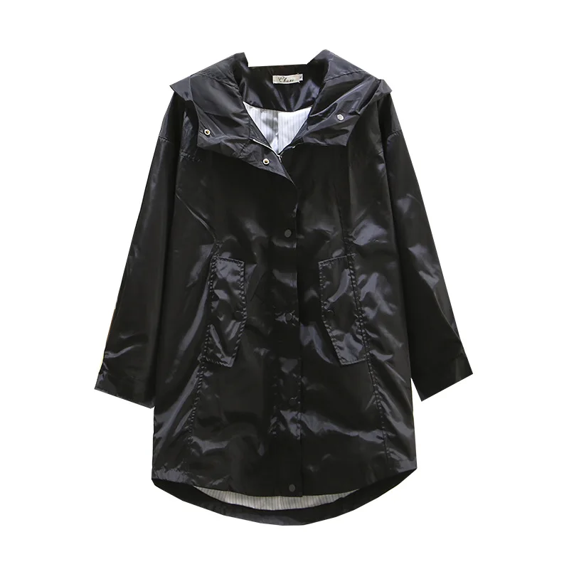Женский весенний плащ женская верхняя одежда с капюшоном большие размеры Casaco
