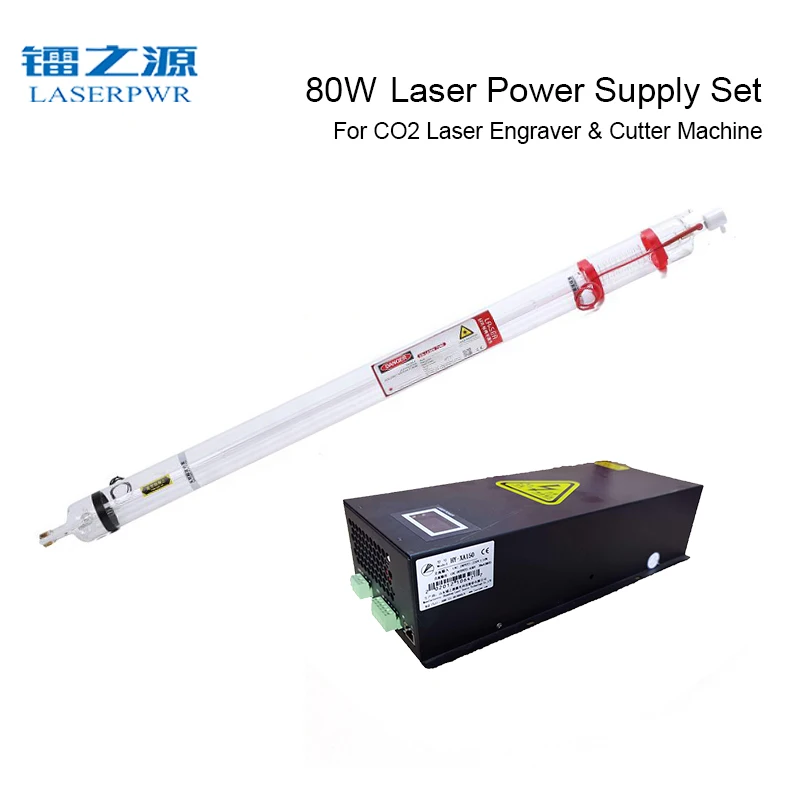 

LASERPWR X80 CO2 Laser Power Supply+EFR-1600CL Glass Tube Set Best Match for 60w-80w Laser Cutter/Engraver Machine