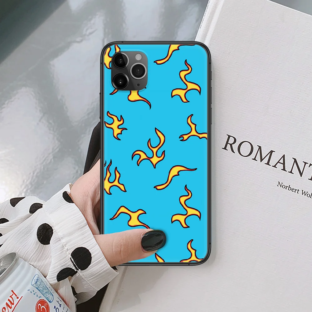 

Fire trend brand Cool Aesthetic Phone case For iphone 5 6 7 8 S SE plus X XS XR 11 12 mini Pro Max 2020 black black cover luxury