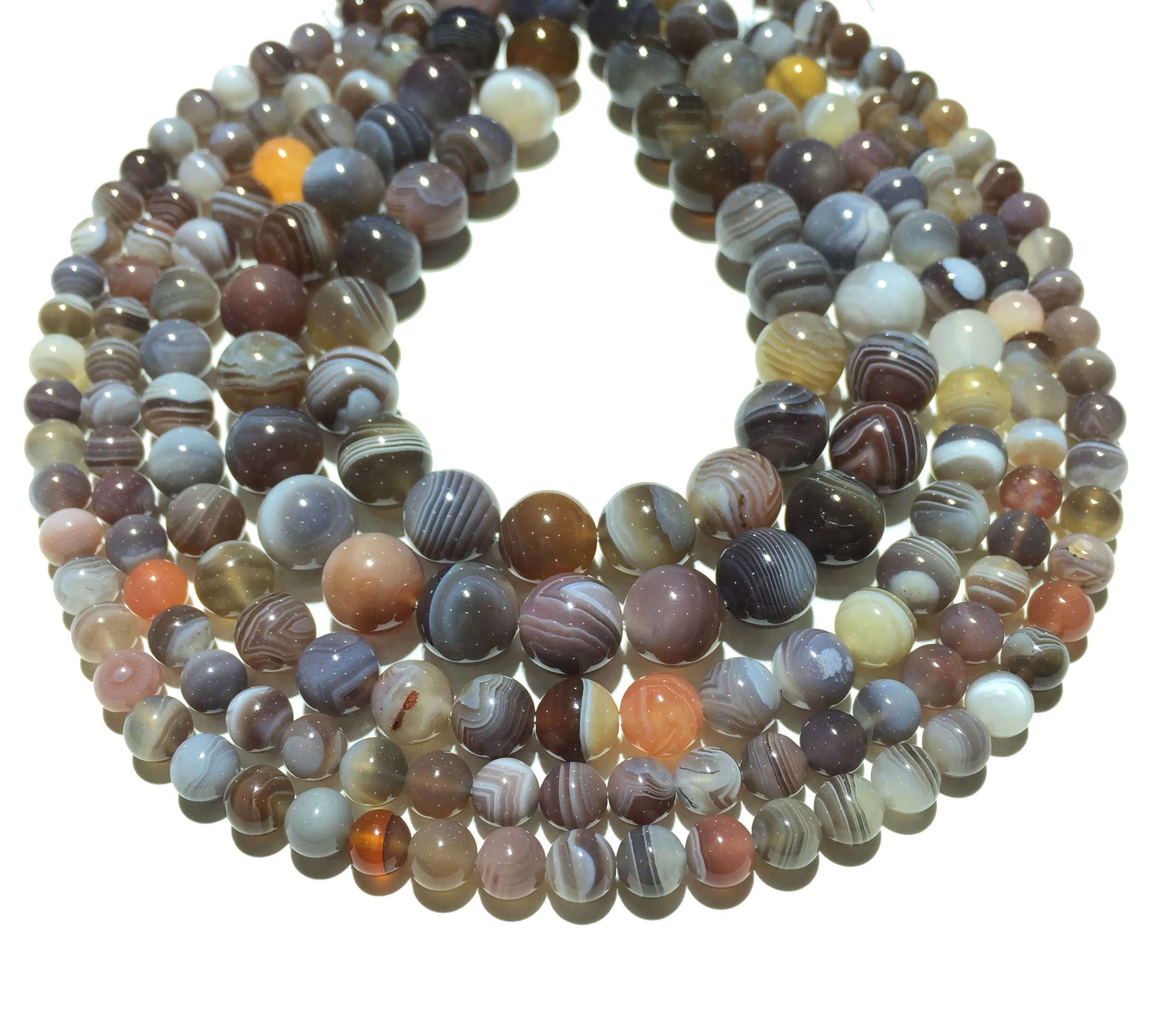 

Natural 12mm Botswana Agate Beads Gemstone Spacer Round Beads for Handcraft Bracelet Necklace DIY Jewelry Making Factory Price
