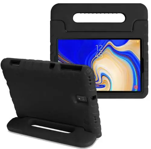 Дети ручка противоударный EVA стойка защитный чехол для Samsung Galaxy Tab S4 10,5 T830 T835 T837 Крышка планшета+ ручка - Цвет: Черный