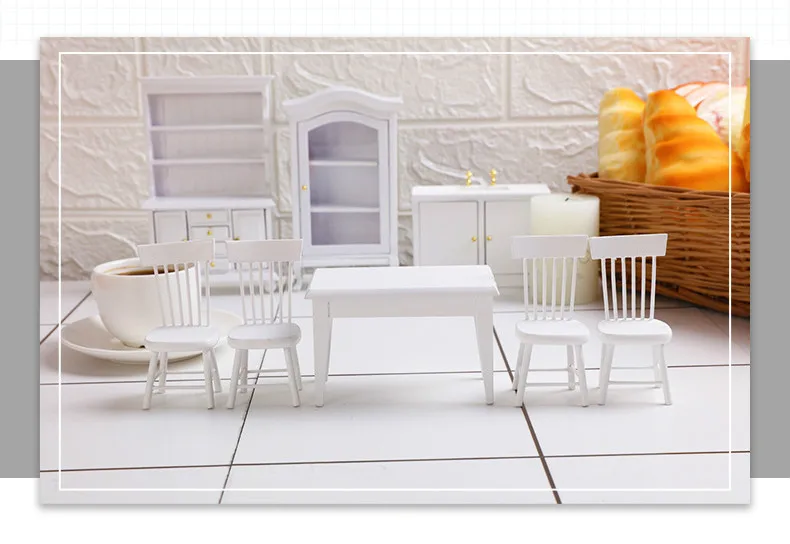 

3D Dolls House Set Miniature House Kids Child Pretend Play Toys Building Blocks Edutation Toys Sets Baby Wooden Dolls Furniture