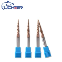ucheer 1pcset 3 175mm taper ball nose end mill tungsten solid carbide coated cone cnc milling cutter woodworking engraving bit