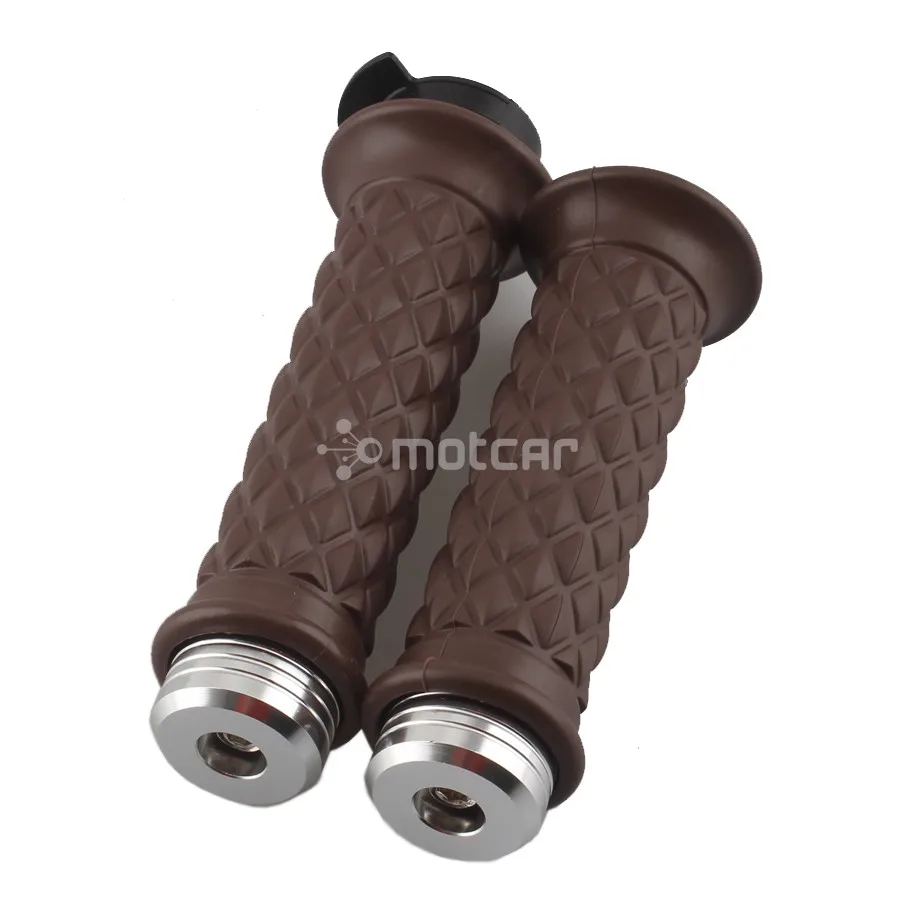 Заглушки для бара + винтажная рукоятка на руль 7/8 '' 22 мм коричневый с открытым