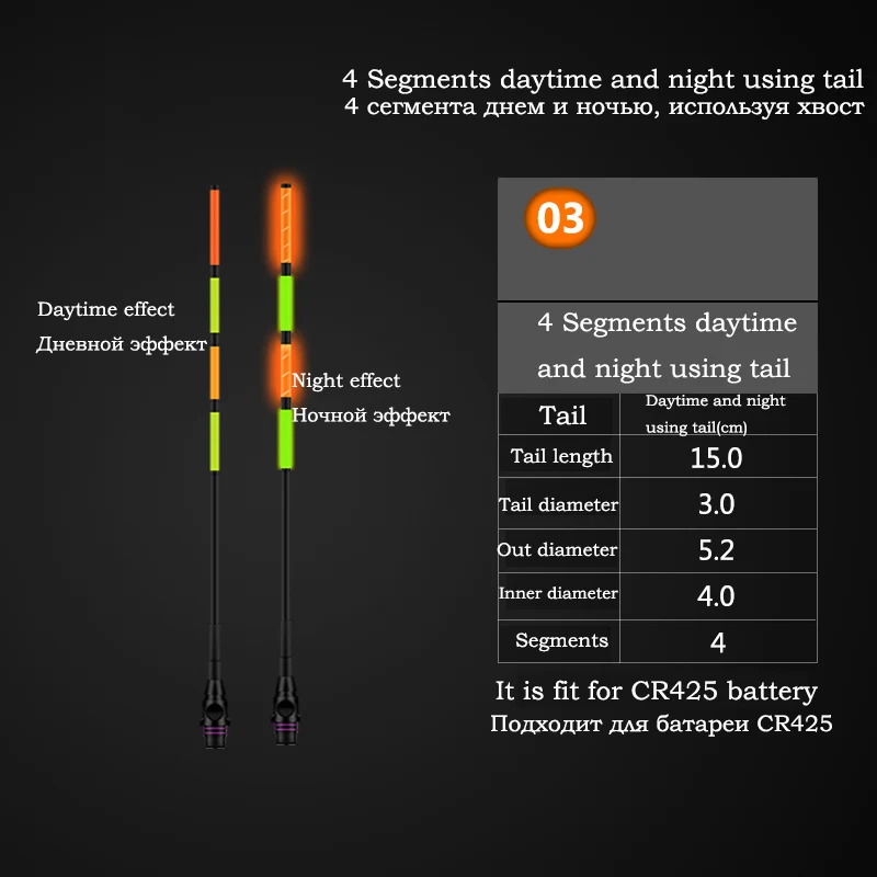 3 шт./лот Интеллектуальный хвост светящийся поплавок интерфейс внешний диаметр 5 2