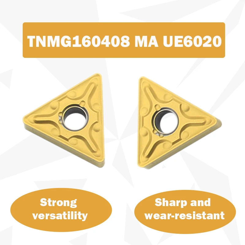 

10 шт. TNMG160408 MA UE6020 твердосплавные вставки TNMG 160408 лезвие внешний токарный инструмент CNC металлический токарный режущий инструмент Аксессуары