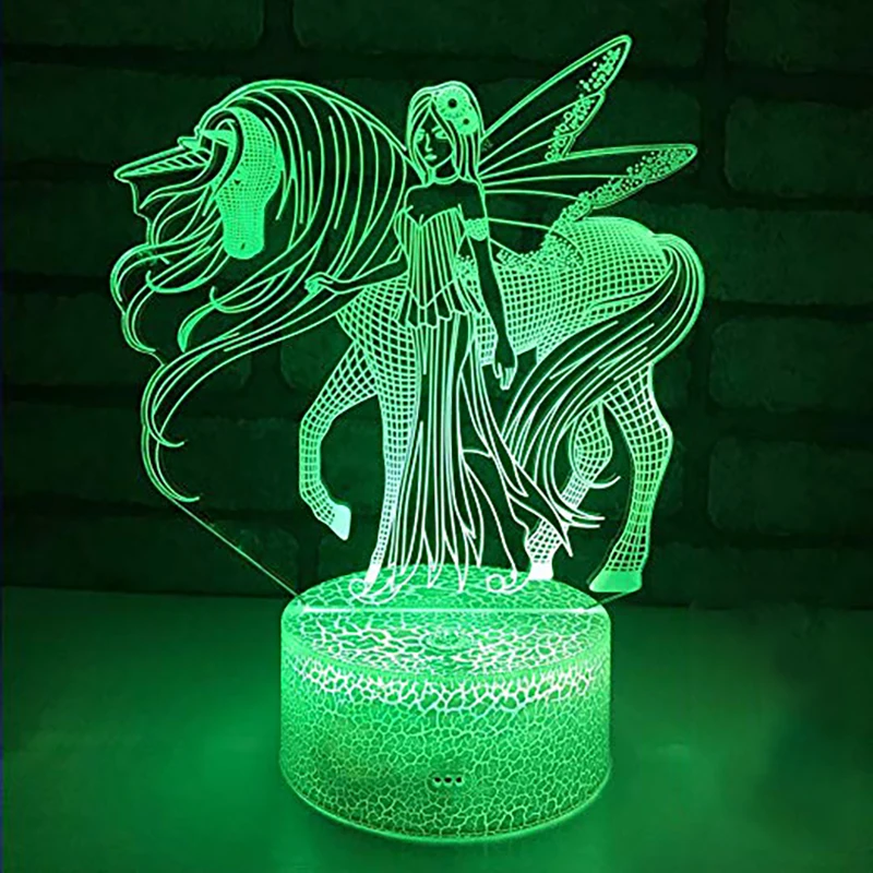 NovetlyLight 3D лампы с единорогом, Светильники для спальни, 7 цветов, Сменные лампы, рождественский подарок для детей, дистанционное управление, огни для детей