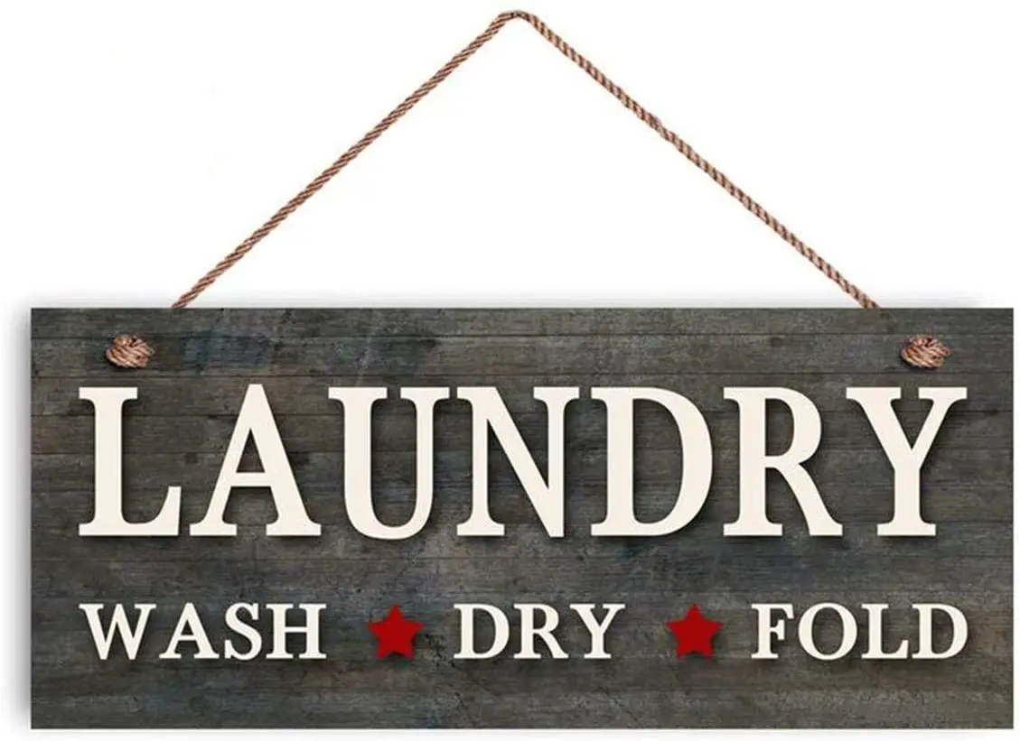 

MAIYUAN Laundry Sign, Rustic Clothes Laundry Room Sign, Weatherproof, 5"x10", Housewarming Gift, Country Decor(UG1244)