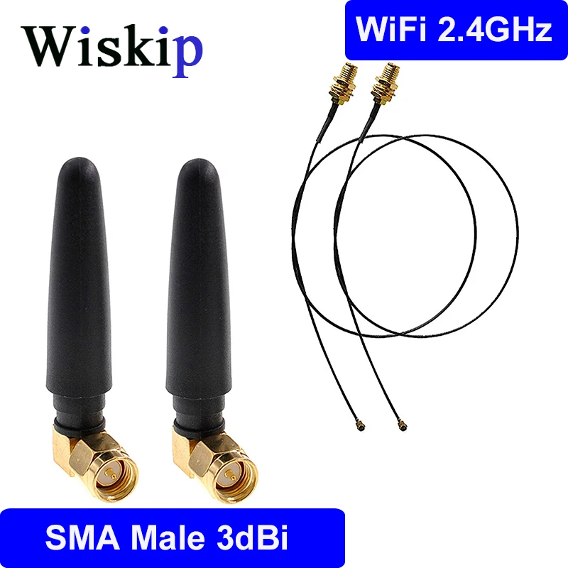 2 шт. антенна 4 ГГц wi fi коннектор SMA 3 дБи + переходник IPX на гнездо удлинитель кабель