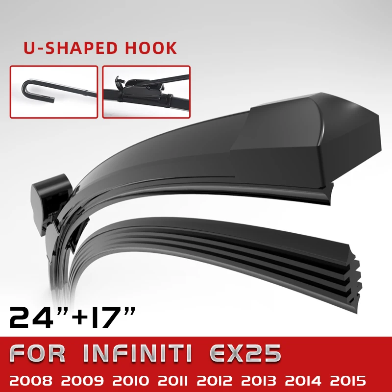 

CELANOVA Double Sided Rubber Windscreen Wiper Front Wiper Blades For INFINITI EX25 2008-2015 24"+17"