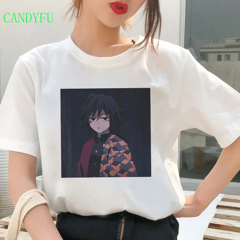 

Japanese Anime Demon Slayer Kimetsu No Yaiba T Shirt Harajuku Hip Hop Tshirt Short Sleeve Loose Female T-shirt Tops Tees