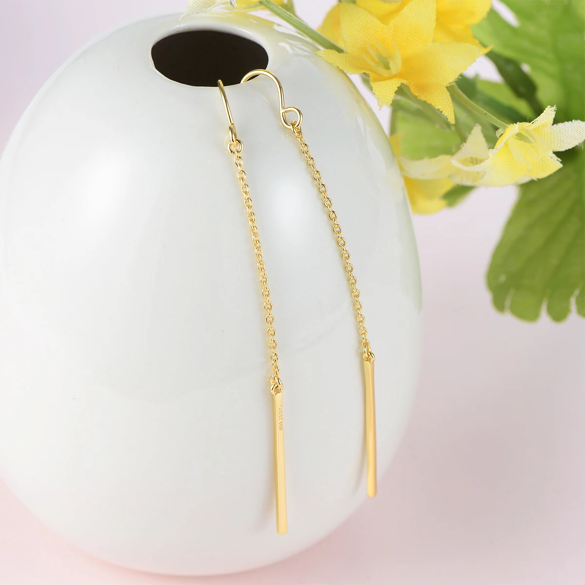 

GW 925 Sterling Silver Women's Earrings Minimalism Fine Jewelry Character Long Tassel Drop Earrings for Women Brincos