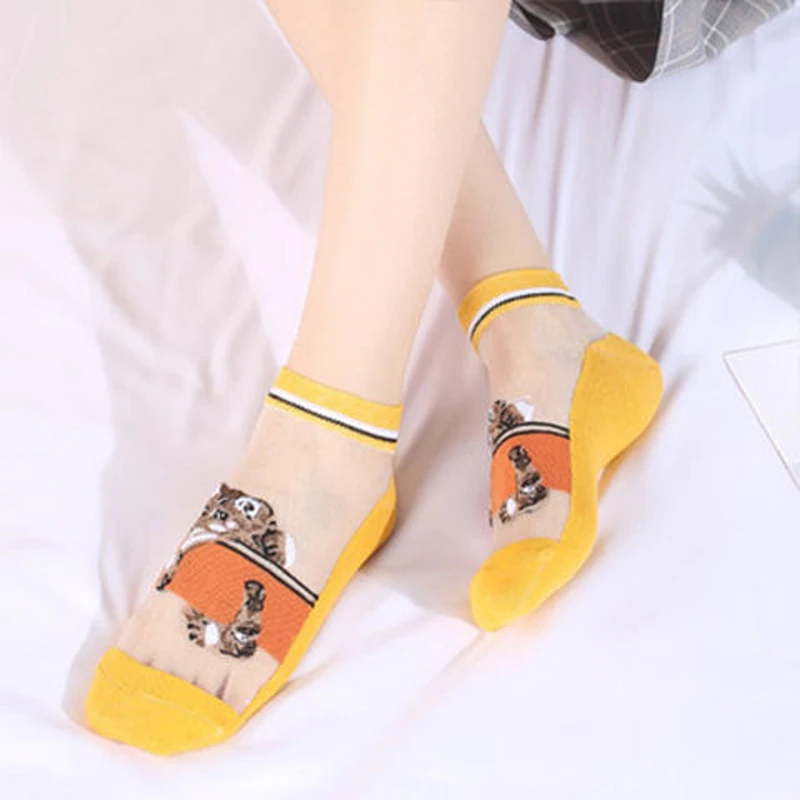 5 pairs/lot New style Quality  Silk socks women short Ultra-thin summer cotton bottom breathable durable Soft boat socks