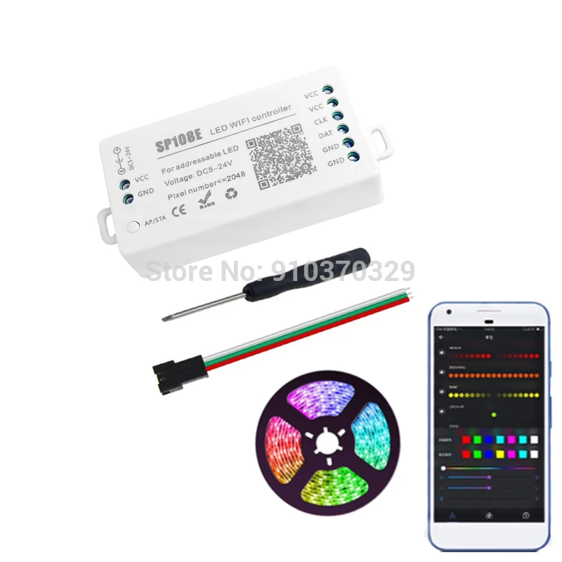 SP108E Spi Wi-Fi Controllor мечта Цвет светильник полосы адресуемых RGB приложение
