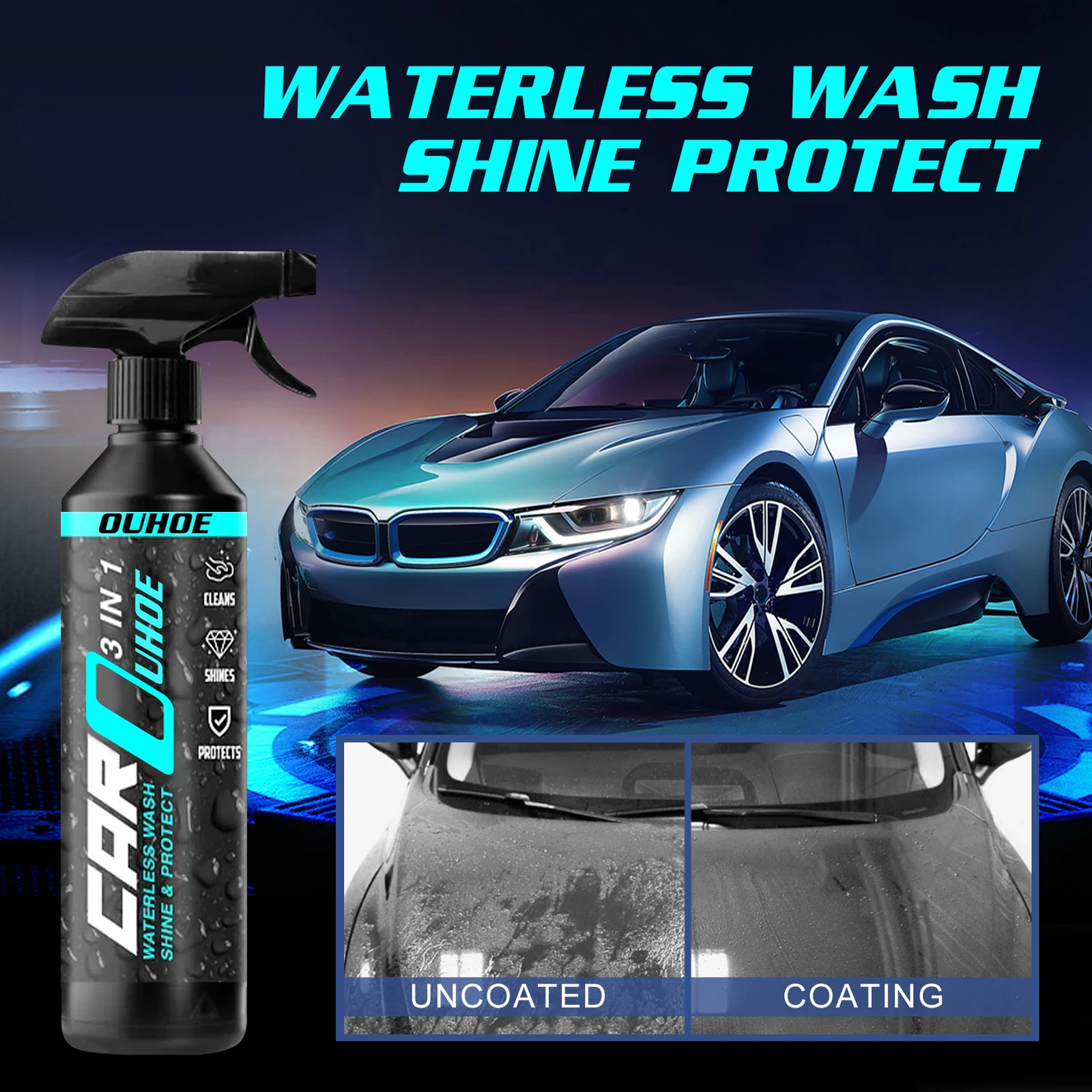 

3 в 1, жидкое гидрофобное покрытие из стекла и керамики