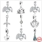 Подвеска-Шарм Дом самолета из серебра 2021 пробы для браслетов Pandora