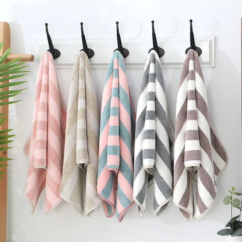 

35x75cm/70x140cm Coral Velvet Bath Towel Adult Quick-drying Soft Absorbent Face towel Solid Color Household Bathroom Towels 1PCS