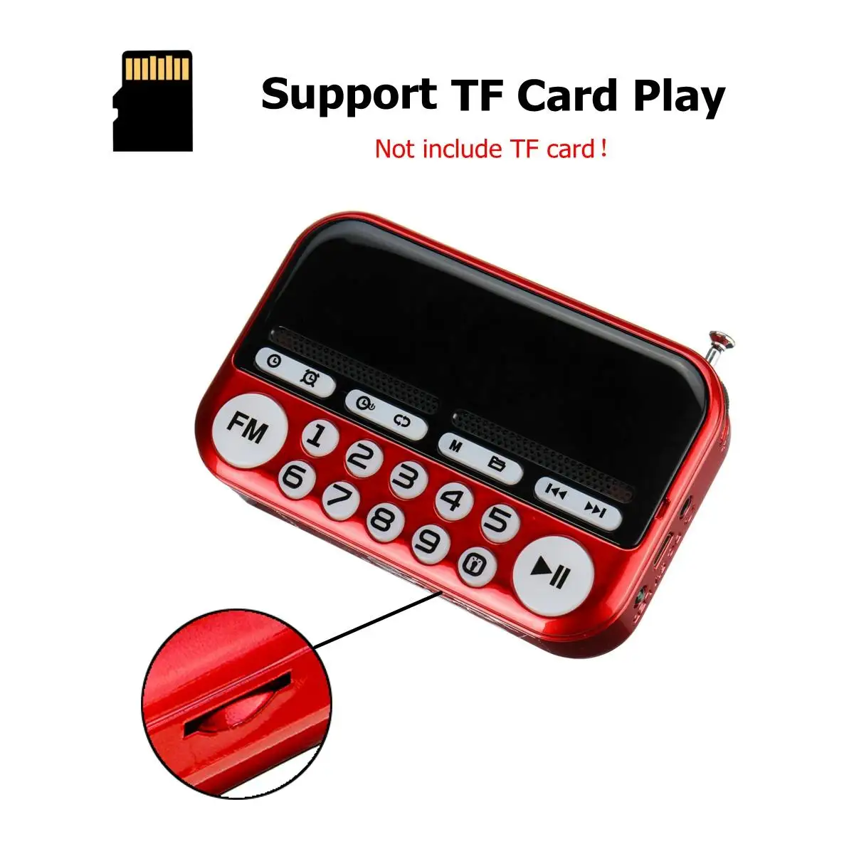 Дизайн LEORY Портативный цифровой дисплей fm-радио TF карта USB MP3 музыкальный плеер часы Будильник радио динамик