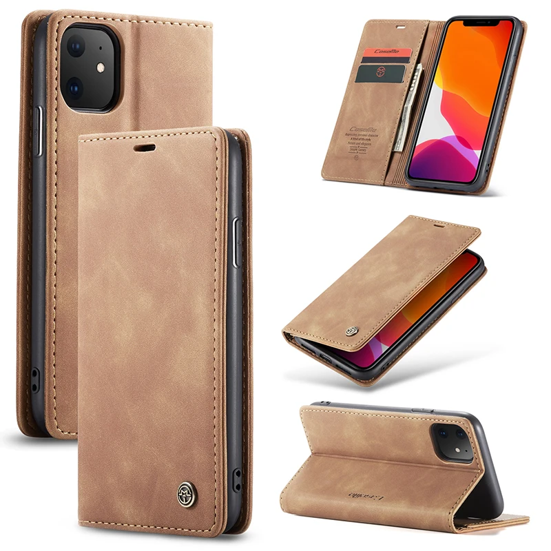 magnetic wallet phone case for iphone 11 pro max 6 6s 7 8 plus retro matte flip pu leather cover for iphone x 10 xr xs max cases free global shipping