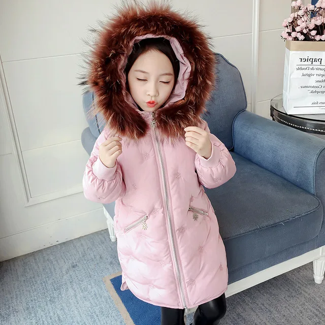 

Rlyaeiz Children Clothes Winter Jackets for Girls 2019 Fashion Girls Winter Coat Multicolor Fur Collar Thick Warm Parka Overcoat