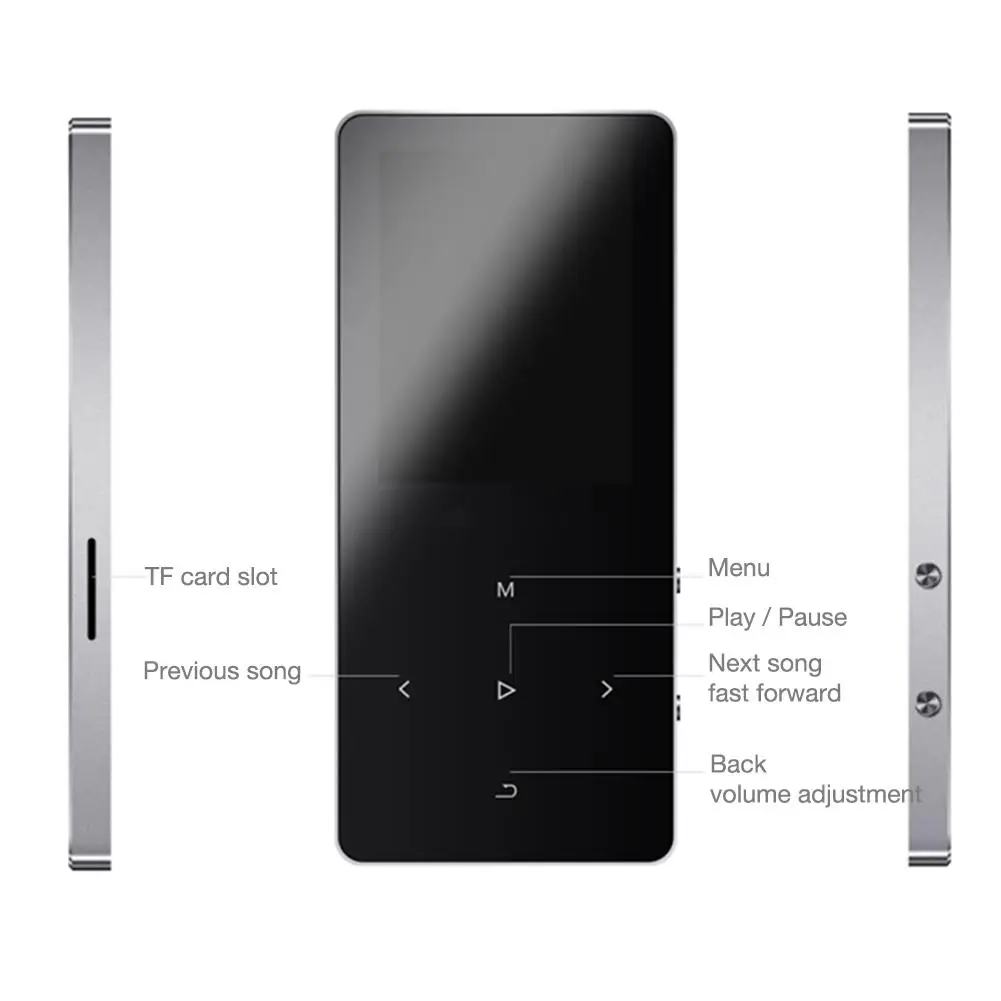 2019 Новый Bluetooth MP3 плеер без потерь HiFi портативный аудио Walkman с fm-радио электронная