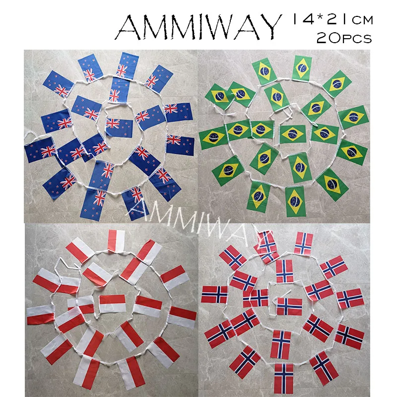 AMMIWAY 14x21 см 20 шт. флаги Испании Великобритании страны мира флажки Канада Франция