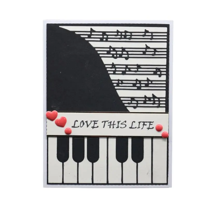 

2021 New Piano Metal Cutting Dies Stencil DIY Scrapbooking Album Stamp Paper Card Embossing Craft Decor