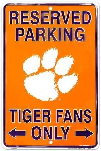 

Losea Clemson Tigers Reserved 8 x 12 Rustic Retro Metal Tin Sign Wall Decor Art