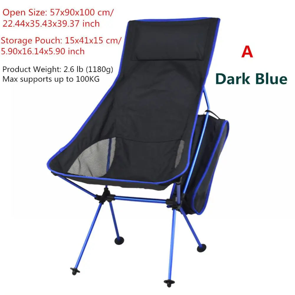 A Dark Blue Кемпинг стул складной открытый складной стул для рыбалки 600D ткань Оксфорд Портативный Легкий Рыбалка Пикник барбекю пляж стул - Цвет: A Dark Blue