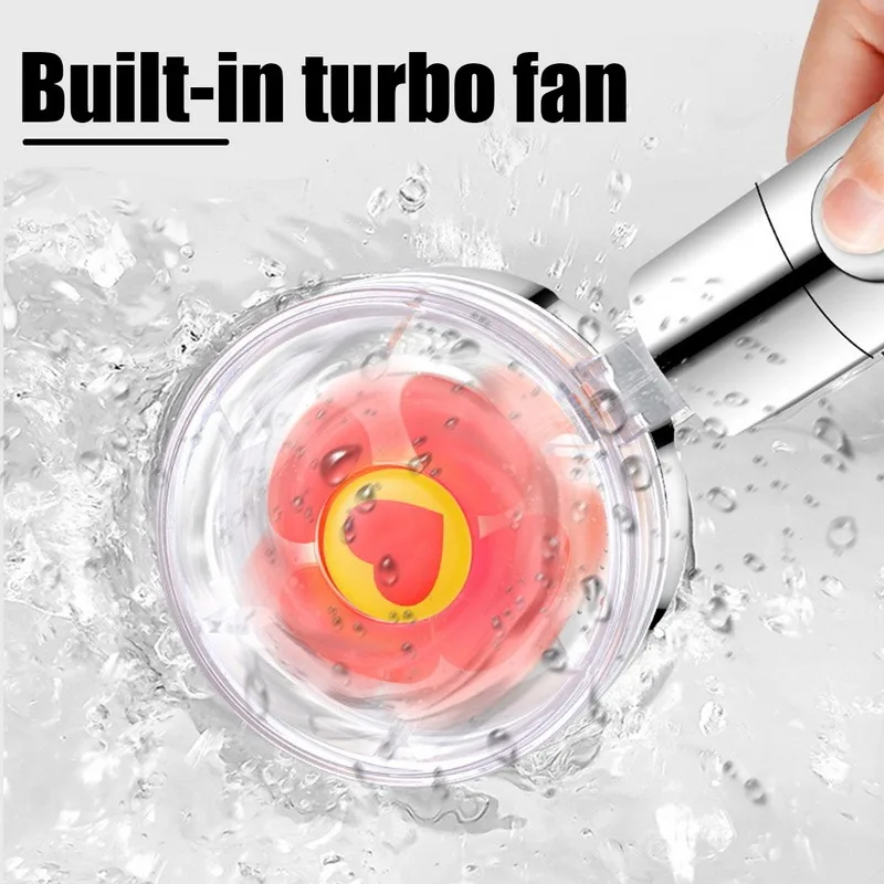

High Pressure Water Saving Spray Shower Head 360 Rotated Rainfall Shower Head Bathroom Hand-held Pressurized Massage Shower Head
