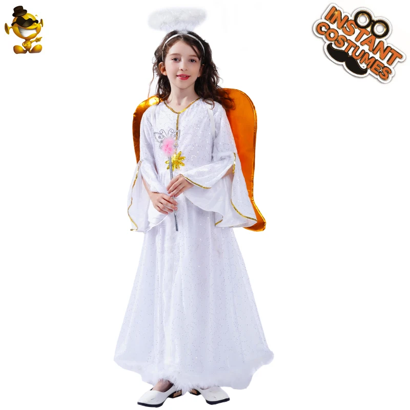 Маскарадные костюмы с ангелом и крыльями для девочек рождественской вечеринки