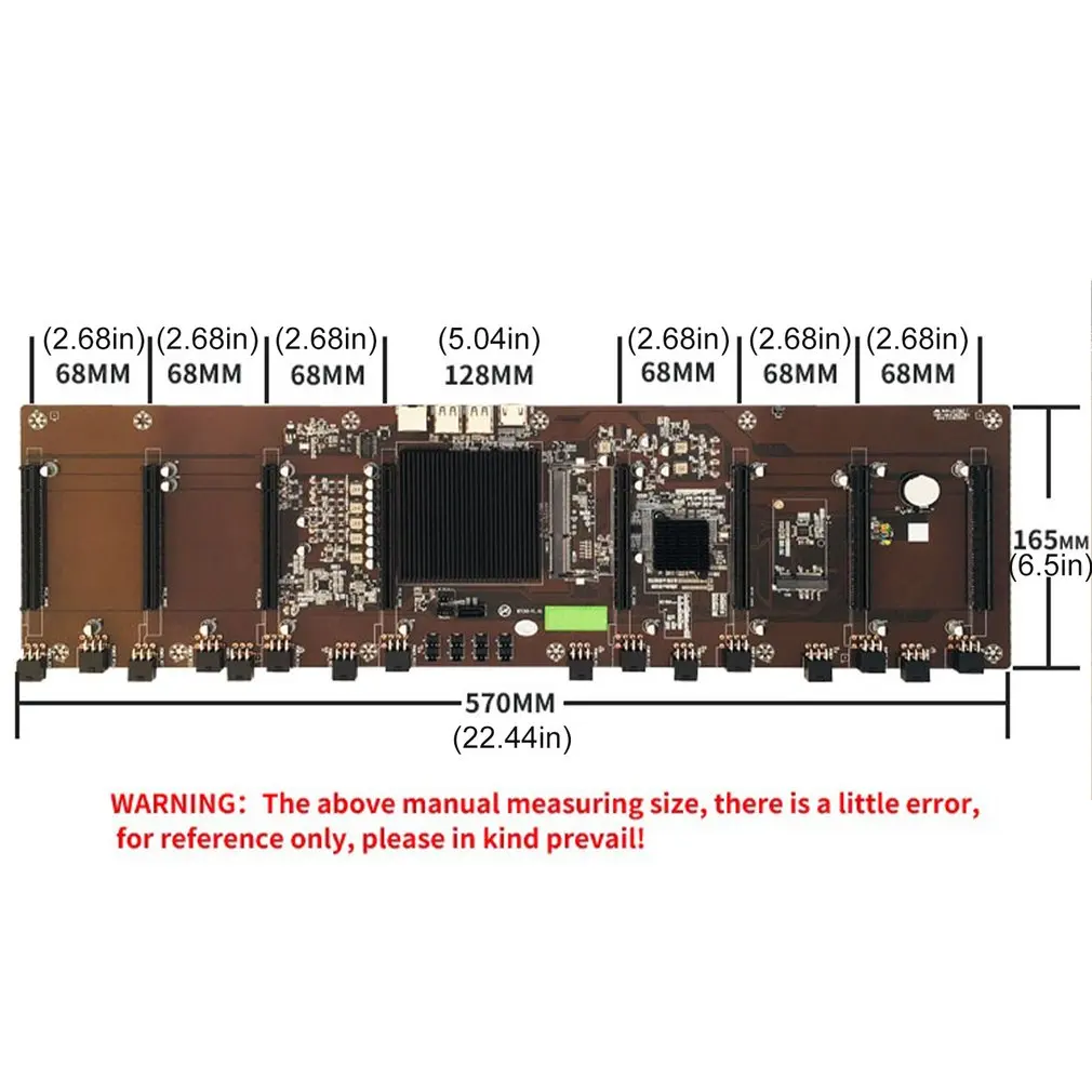 

HM65 Chip 8 Card Slot BTC All Solid State Capacitor Multi Graphics Card Mining Motherboard Support 1660 / 2070 / 3090 / Rx580