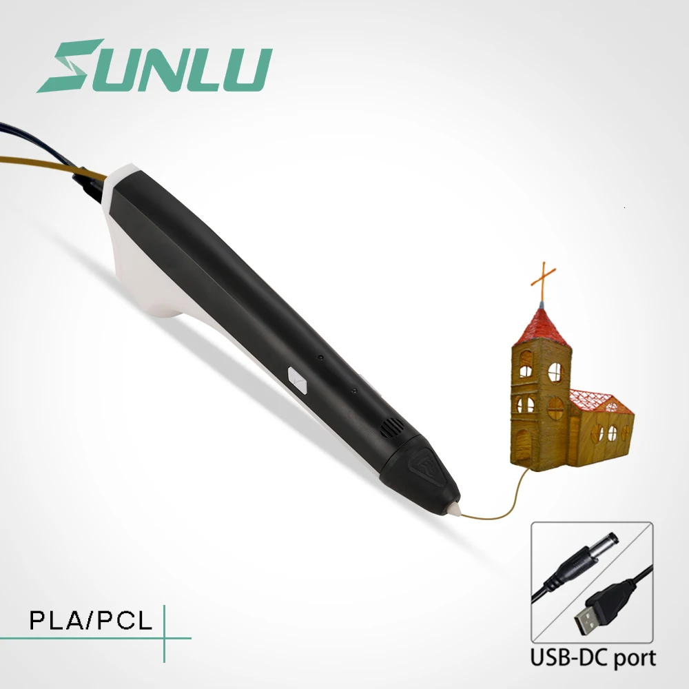 SUNLU новая 3D Ручка, Подарочная коробка, посылка, рекламные игрушки, 3d печать, ручка, с бесплатной нитью, лопата и ПВХ доска для рисования