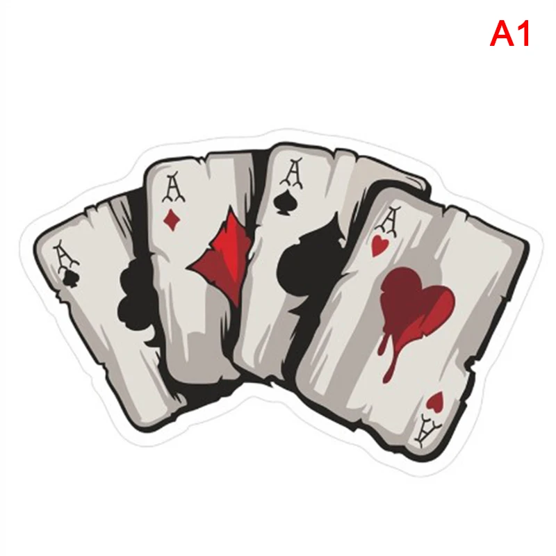

1pcs Color Poker A Graphics Car Reflective Car Body Racing Side Door Long Stripe Stickers Car Stickers Auto Vinyl Decal