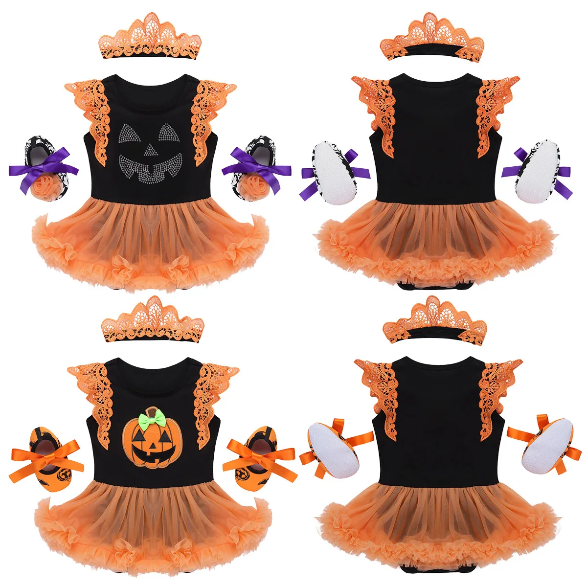 Детские костюмы для девочек на Хэллоуин с рукавами крылышками сверкающими