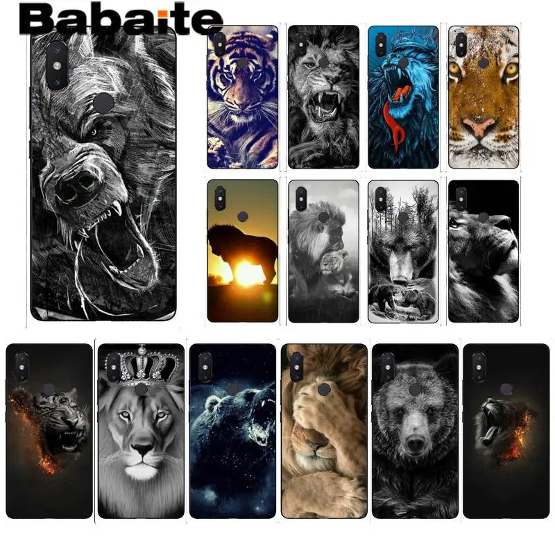 Babaite русский медведь тигр лев мобильный корпус ТПУ чехол для телефона xiaomi6 MIX2 note3