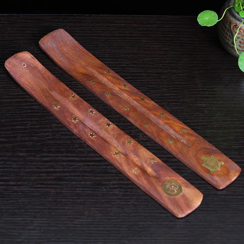 Ручная работа курильница деревянная медная пластина из розового дерева