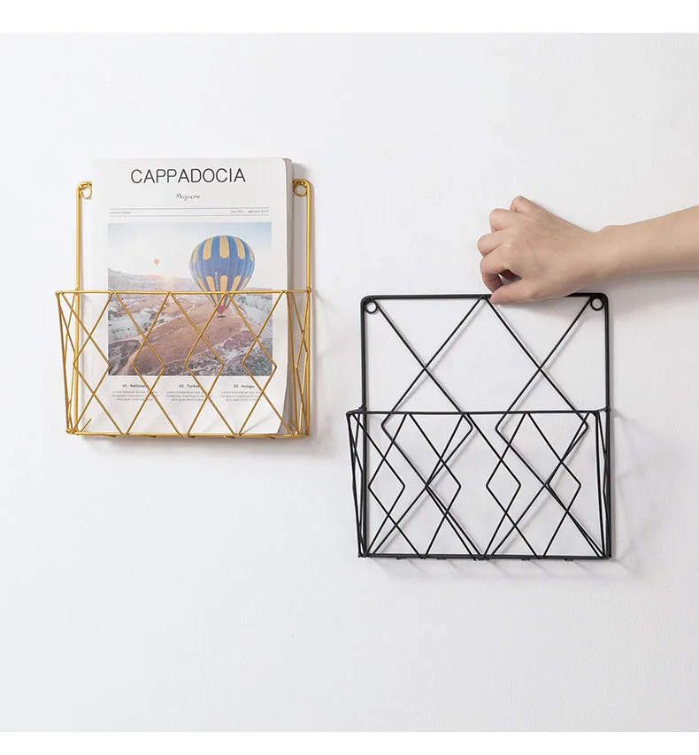 

Modern metal wall bookshelf Rack Creative home bedroom wall shelf decorative shelves grid shelf Room decoration wall shelf