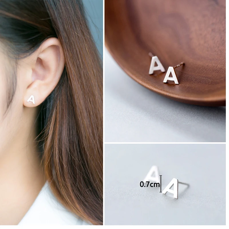 Персонализированные 36 серьги с буквами для женщин из стерлингового серебра 925