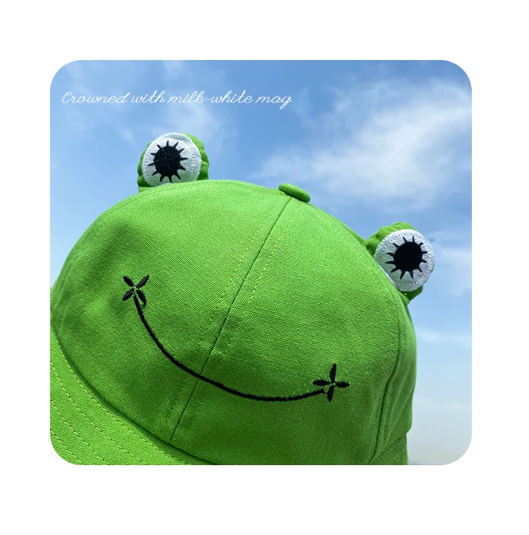 

Fashion Frog Bucket Hat for Women Summer Autumn Plain Women Frog Panama Outdoor Hiking Beach Fishing Cap Sunscreen Female Sunhat