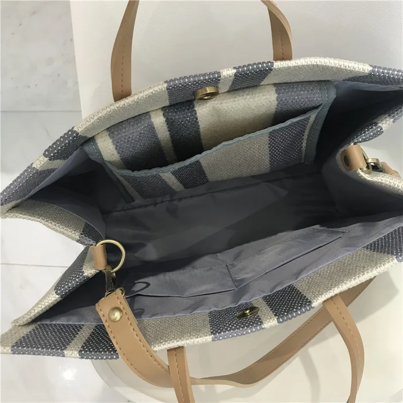 

Womens Bag Handbag Casual Famous Brand Designer Stripe Travel Big Capacity Canvas Shoulder Female Crossbody Bags For Women 2019