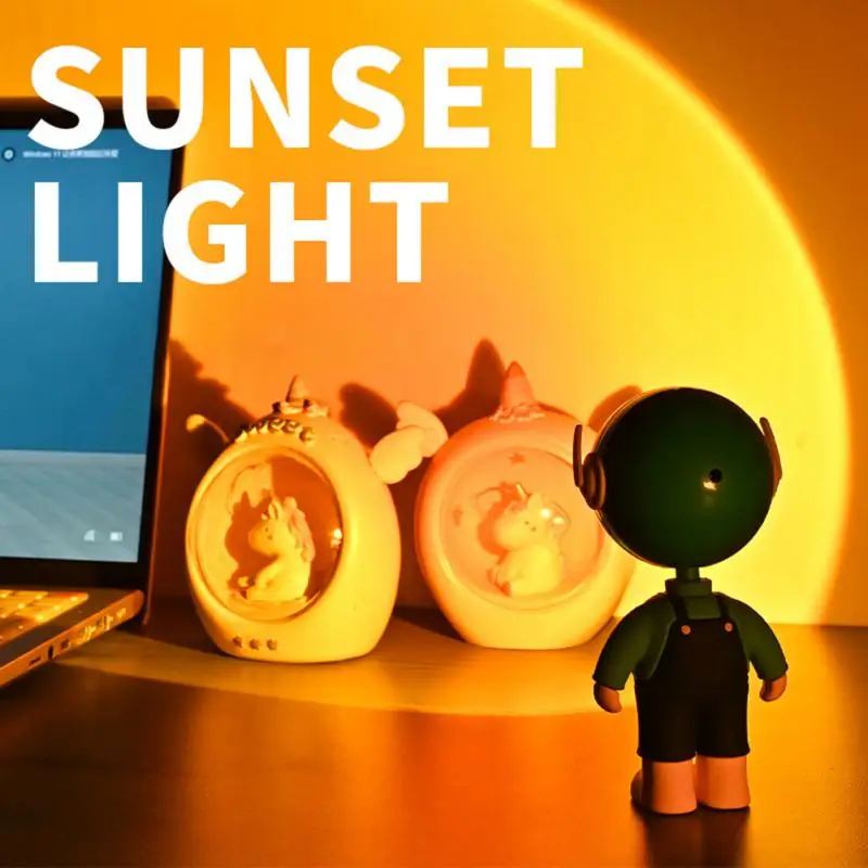 

Astronaut Projector Lamp Sundown Light Projector Atmosphere Light Small Sundown Light Robot Mini Projection Lamp Children's Gift