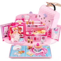 pretend play kids make up toys luxury simulation dollhouse handbag toys for girls princess kitchen bedroom miniature furniture
